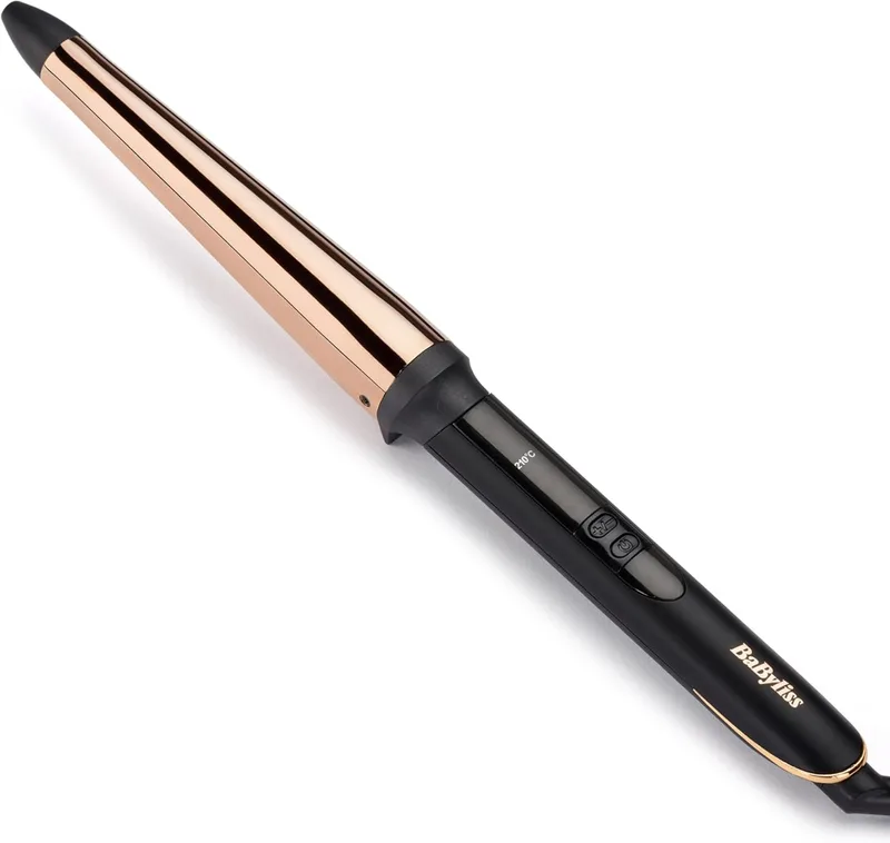 BaByliss ▫️ C458E Ferro de ondular cónico Titanium Brilliance 32-19 mm, Ferro de ondular cónico, cilindro extralongo em titânio autêntico