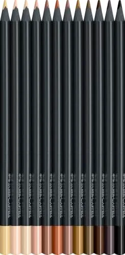 Faber-Castell ▫️ Conjunto Black Edition, 12 lápis, tons de pele 2