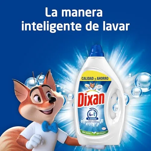 Dixan ▫️ Gel Total+ 4 em 1 (1 x 3825 ml), detergente líquido para a máquina de lavar roupa clara e branca, detergente com grande poder de remoção de manchas, sensação de frescura, embalagem gigante, 85 lavagens 3