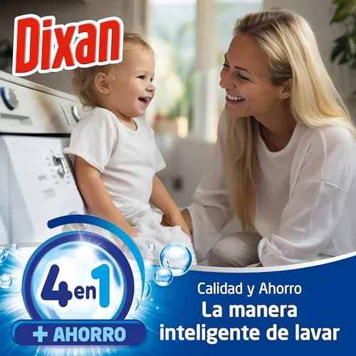 Dixan ▫️ Gel Total+ 4 em 1 (1 x 3825 ml), detergente líquido para a máquina de lavar roupa clara e branca, detergente com grande poder de remoção de manchas, sensação de frescura, embalagem gigante, 85 lavagens 4
