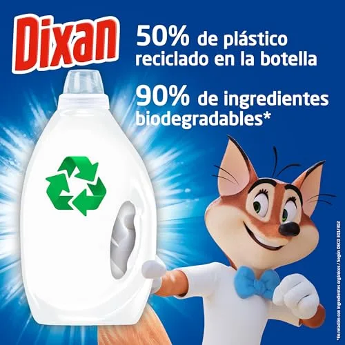 Dixan ▫️ Gel Total+ 4 em 1 (1 x 3825 ml), detergente líquido para a máquina de lavar roupa clara e branca, detergente com grande poder de remoção de manchas, sensação de frescura, embalagem gigante, 85 lavagens 5