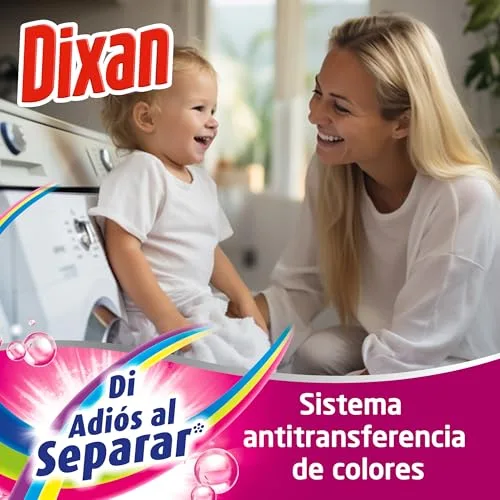 Dixan ▫️ Gel «Adeus à Separação Total» 4+1, Detergente Líquido para Máquina de Lavar Roupa (55 lavagens), detergente líquido para roupa colorida, limpeza, brilho, frescura e sustentabilidade 4