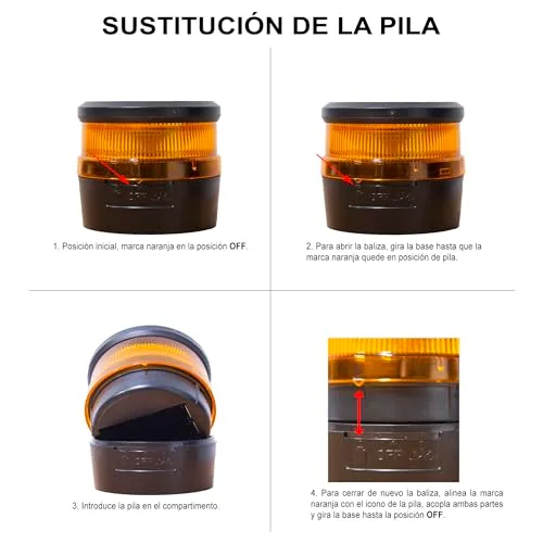 ITAL ▫️ Neoway - Baliza de emergência V16 homologada e ligada ao sistema DGT 3.0 - Luz LED de alta visibilidade a 360° com fixação magnética - Dispositivo de sinalização obrigatório em Espanha a partir de 2026 3