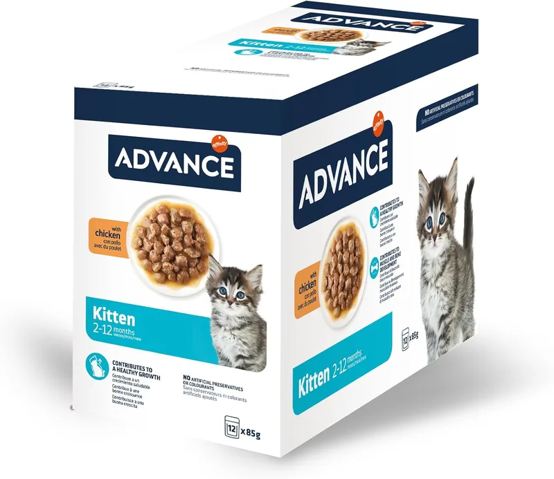 Advance ▫️ Wet Kitten Food with Chicken, Multipack 12 x 85 g, Total 1.02 kg