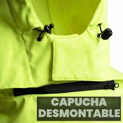 ACE ▫️ Casaco Neon de alta visibilidade: casaco softshell resistente, com refletores e capuz amovível - EN ISO 20471 4