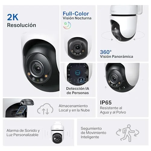Tapo ▫️ C510W - Câmara de vigilância Wi-Fi para exterior com visão de 360º, 2K 3 MP, deteção por IA 2