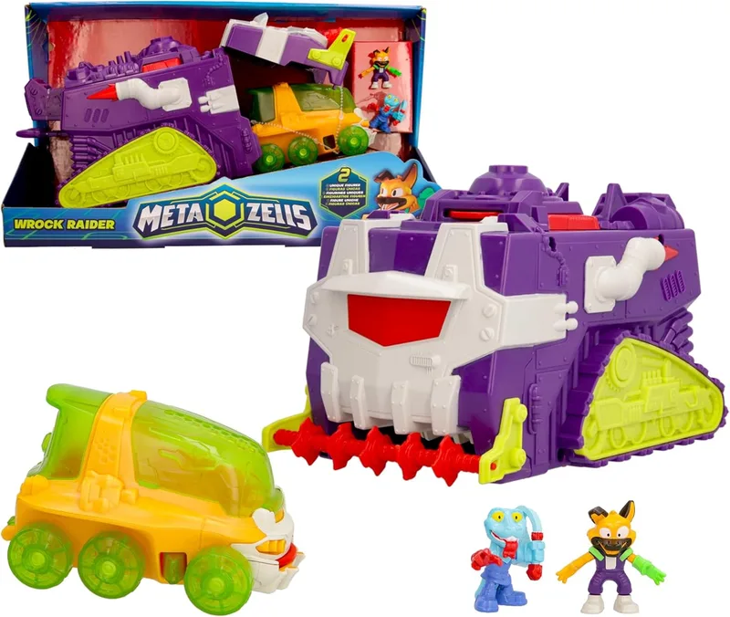 IMC Toys ▫️ METAZELLS Wrock Raider - Veículo grande com muitas funcionalidades, que inclui outro veículo mais pequeno e figuras Metazells — um presente ideal para meninos e meninas a partir dos 4 anos