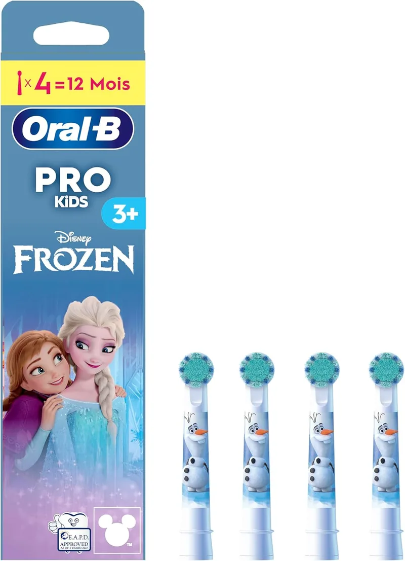Oral-B ▫️ Pro Kids Cabeças de escova Disney A Rainha da Neve, Embalagem de 4 unidades