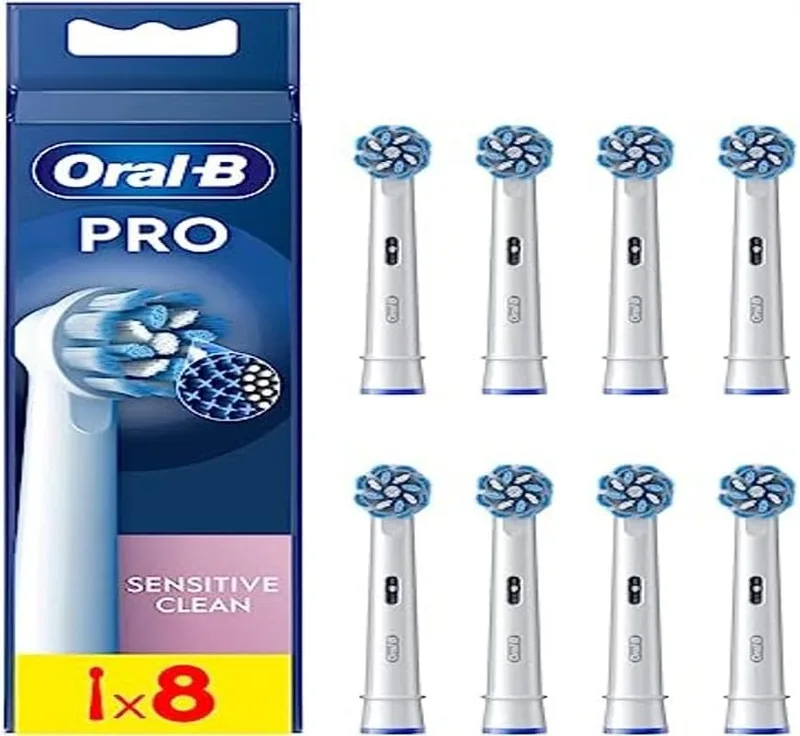 Oral-B ▫️ Pro Sensitive Clean - Cabeças para escova de dentes elétrica, embalagem de 8 unidades