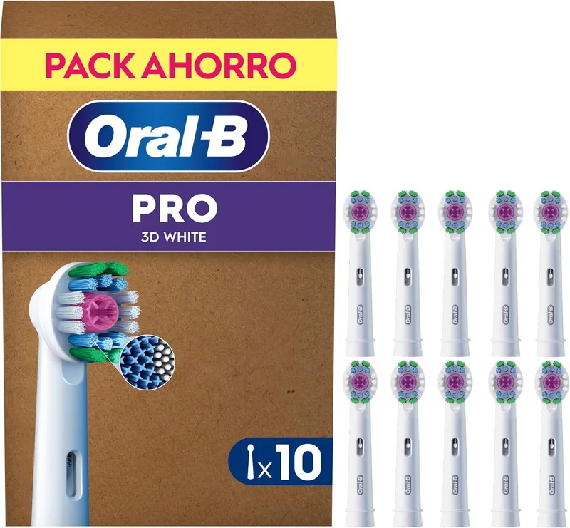 Oral-B ▫️ 3D White - Cabeças de escova de substituição originais, brancas, embalagem de 10
