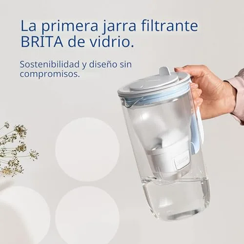 BRITA ▫️ Jarro filtrante de vidro (2,5 L), incluindo 1 filtro MAXTRA PRO All-in-1 que reduz o cloro, o calcário, os PFAS e os metais – Jarro premium 2
