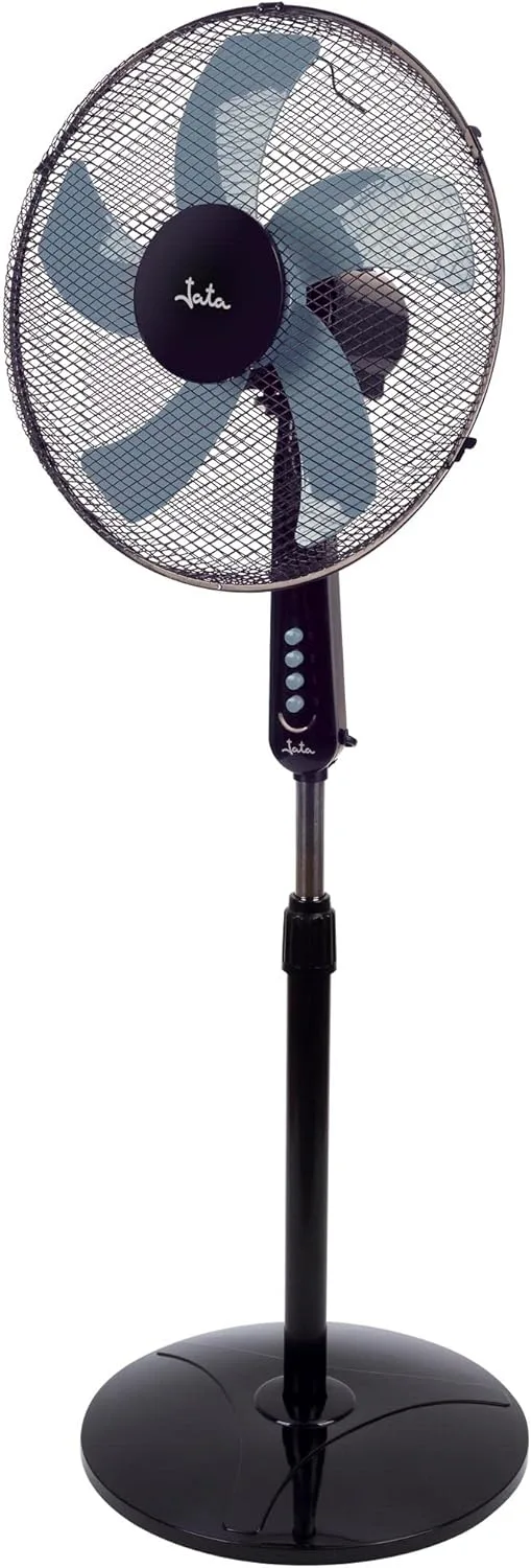 Jata ▫️ JVVP3135 - Ventilador de pé com 3 velocidades, altura regulável, oscilação e cabeça inclinável. Silencioso. Baixo consumo. 2233 m³/h