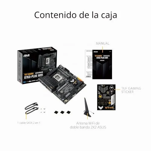 ASUS ▫️ Placa-mãe Tuf Gaming B760-Plus Wi-Fi com chipset Intel B760, soquete LGA 1700, formato ATX, memória DDR5 até 128 GB e Wi-Fi 6e (90mb1er0-M1eay0) 6
