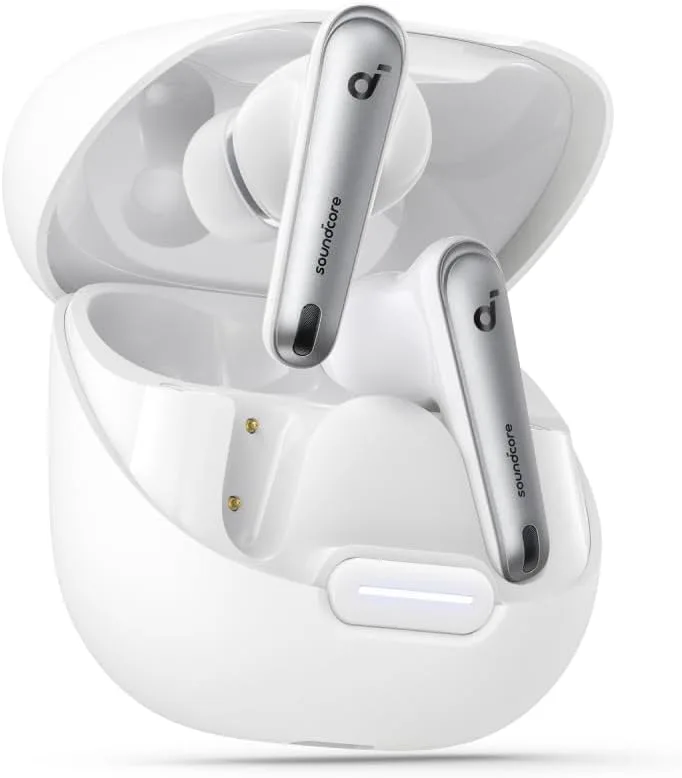 Soundcore ▫️ Auscultadores sem fios Bluetooth Liberty 4 NC da Anker, redução de ruído de 98,5%, cancelamento de ruído adaptável aos ouvidos e ao ambiente, áudio de alta resolução, 50 horas, carregamento sem fios, Bluetooth 5.3