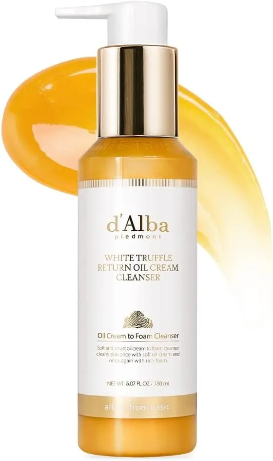 d'alba Piedmont ▫️ Creme de limpeza italiano com trufa branca e óleo de trufa branca, vegan, um produto de limpeza prático de uma única etapa que remove o sebo e remove a maquilhagem