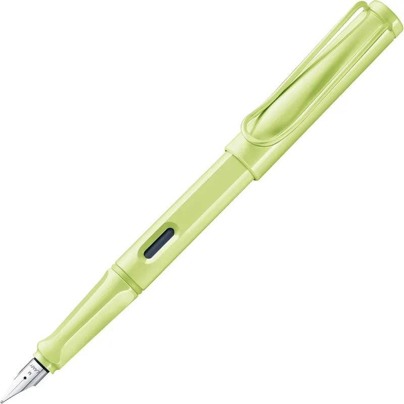 Lamy safari springgreen - caneta de tinta permanente com pega ergonómica e aparo de aço polido no tamanho M - ideal para toda a escrita e caligrafia - inclui cartucho T 10 azul - destro