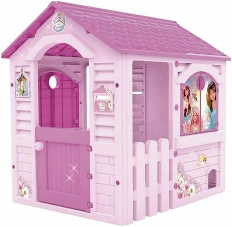 Chicos ▫️ Kids - Casa de brincar exterior da princesa cor-de-rosa | Casa de brincar interior e exterior | Inclui autocolantes para decoração, feita de plástico resistente e durável | Cor-de-rosa (89613)