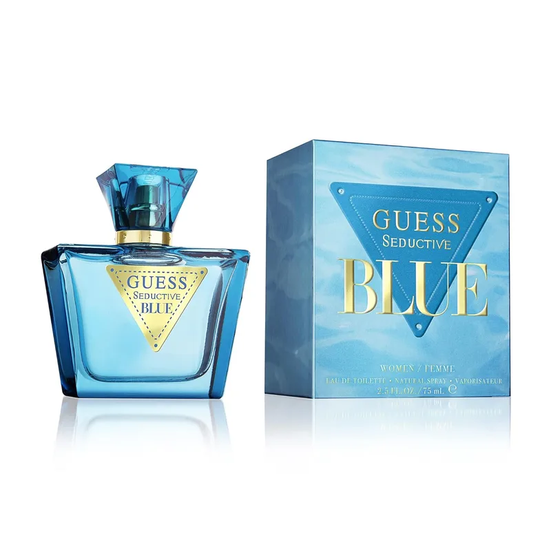 GUESS ▫️ Seductive Blue, Eau de Toilette para Mulher, Colónia Floral e Frutada, Fragrância Fresca e Viciante, Longa Durabilidade, 75 ml