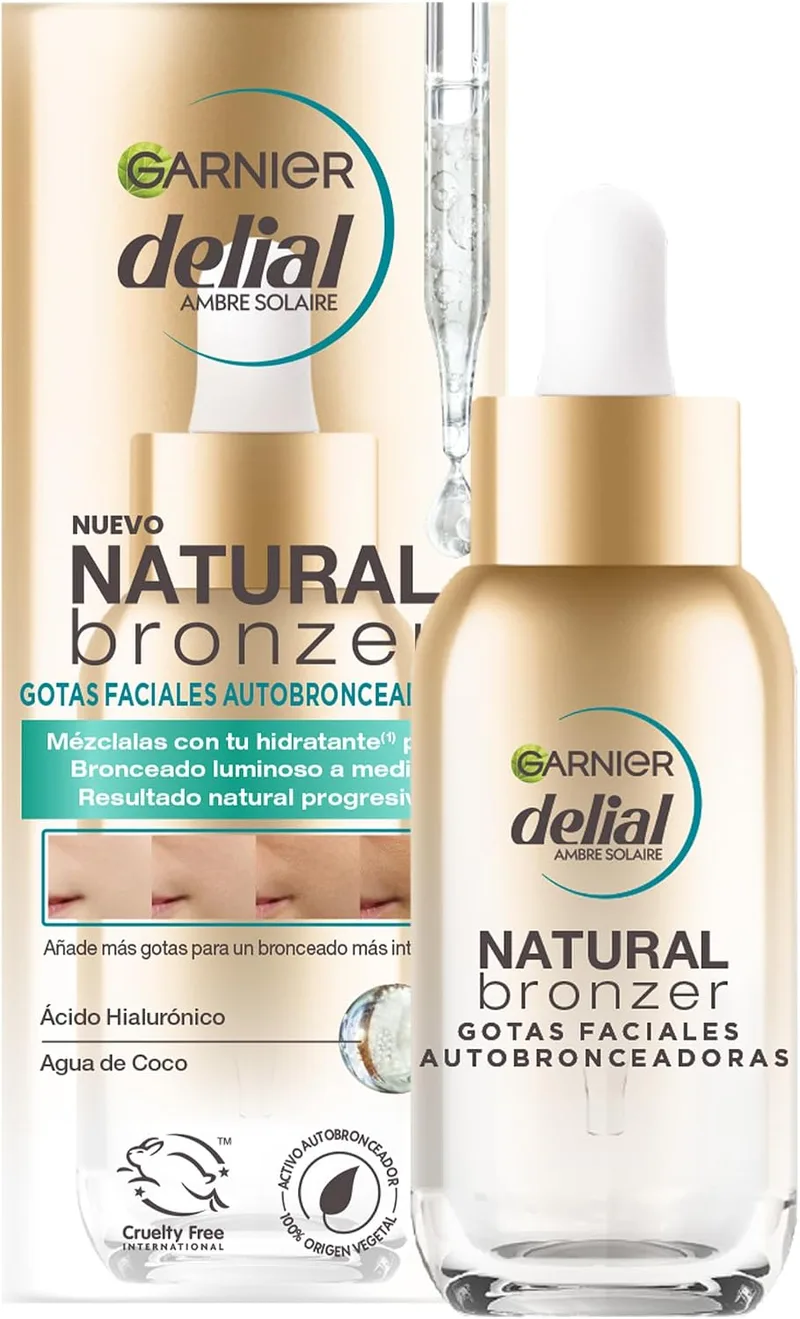 Garnier ▫️ Delial Natural Bronzer: Gotas Autobronzeadoras para o Rosto, 30 ml