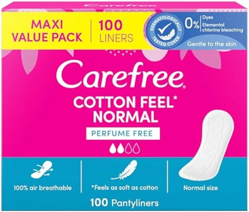 Carefree ▫️ Salvaslip Cotton Feel Normal, cuecas 100% respiráveis para todos os tipos de cuecas, cuecas confortáveis que se adaptam aos movimentos do corpo, Maxi Format 100%.