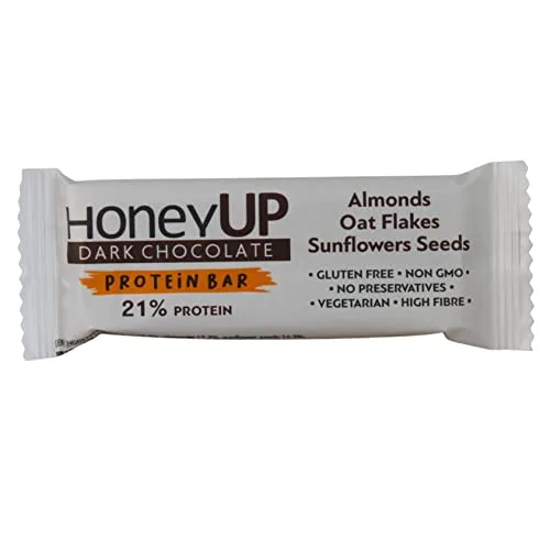 HoneyUp ▫️ Barras de Chocolate Negro e Amêndoas 12x40 g – Sem Glúten 6