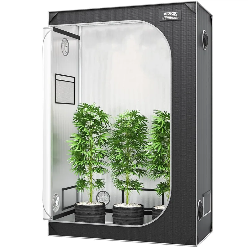 VEVOR ▫️ Tenda de cultivo 122x61x183 cm Tenda de cultivo hidropónico Mylar 2000D altamente reflectora com janela de observação, saco de ferramentas, tabuleiro de chão para cultivo de plantas