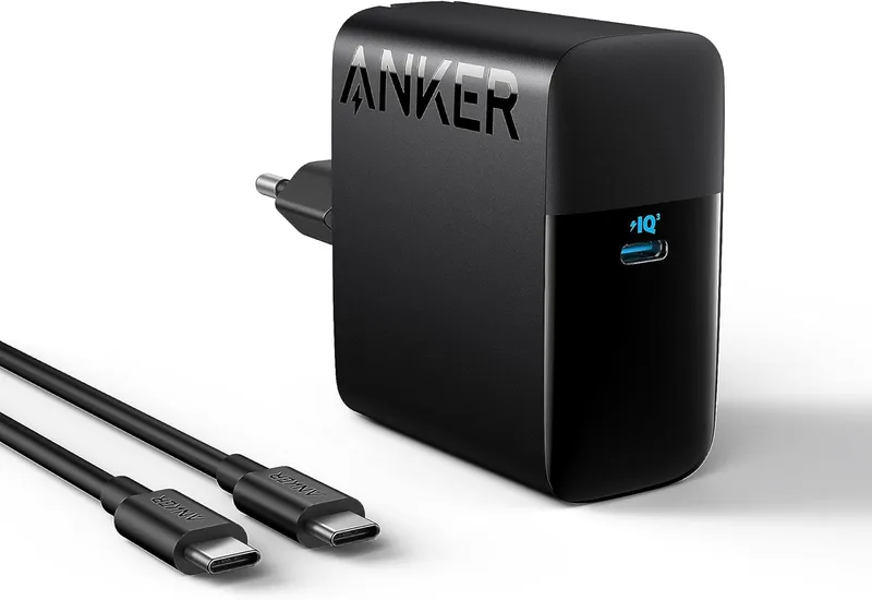 Anker ▫️ Carregador US C de 100 W, carregador dobrável PIQ 3.0 para MacBook Pro, MacBook Air, iPad Pro, iPhone 16/15/14, Samsung Galaxy e dispositivos USB-C (cabo de 1,5 m incluído)