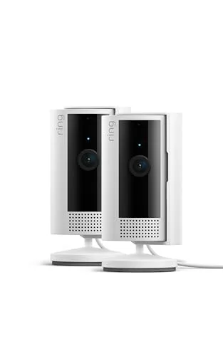 Ring ▫️ Câmara para interiores (Indoor Camera, 2.ª geração) | Câmara de vigilância Wi-Fi com tomada para animais de estimação, vídeo HD, comunicação bidirecional, cobertura de privacidade | 30 dias grátis Home, 2 câmaras 3