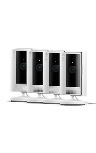 Ring ▫️ Câmara para interiores (Indoor Camera 2.ª geração) | Câmara de vigilância Wi-Fi com tomada para animais de estimação, vídeo HD, comunicação bidirecional, cobertura de privacidade | 30 dias grátis Home, 4 câmaras 3