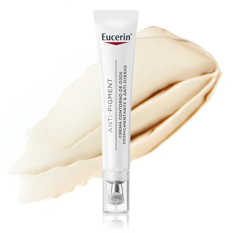 Eucerin Anti-Pigment Brightening Eye Cream (15 ml), anti-olheiras para um aspeto radiante, creme com Ácido Hialurónico para as olheiras castanhas e azuladas.