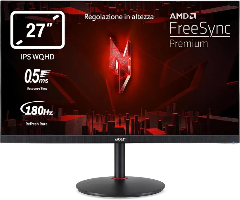 Acer ▫️ Nitro XV1 XV271U M3 - Monitor para jogos WQHD IPS 180 Hz de 27" (68,6 cm, 2560x1440, 16:9, 250 Nits, Tempo de resposta VRB de 1 ms, AMD FreeSync Premium, HDMI 2.0/DP 1.2), Preto