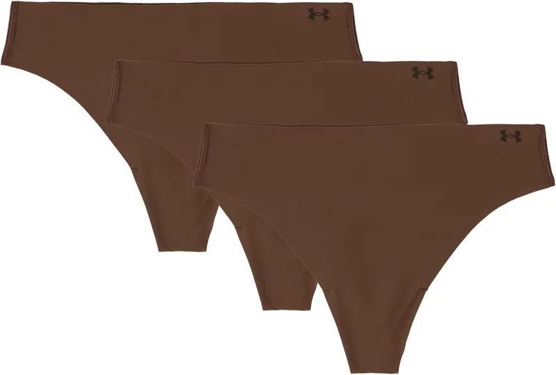 Under Armour ▫️ Conjunto de 3 tangas invisíveis Pure Stretch para mulher – Ajuste sem costuras, sem marcas, ultraleve, conforto durante todo o dia