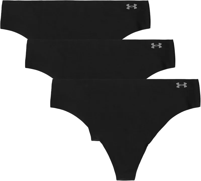 Under Armour ▫️ Conjunto de 3 tangas invisíveis Pure Stretch para mulher – Ajuste sem costuras, sem marcas, ultraleve, conforto durante todo o dia