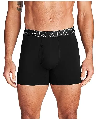 Under Armour ▫️ Conjunto de 3 boxers de algodão de alto desempenho, comprimento de costura interna de 6", conforto durante todo o dia e ultra-suaves - Roupa interior para homens e rapazes (Conjunto de 3) 3