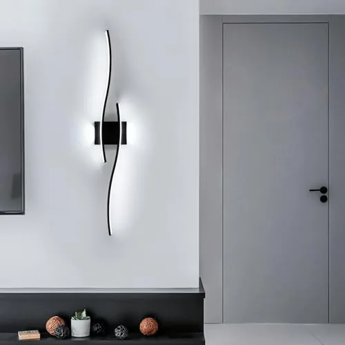 Comely ▫️ Aplique de parede interior LED 27 W, 3000 lm, luz branca fria, 6500 K 6