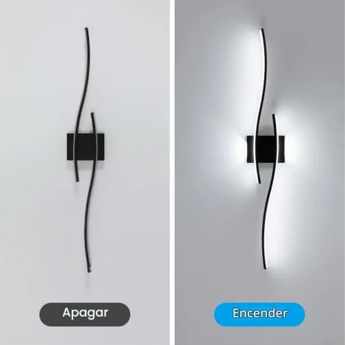 Comely ▫️ Aplique de parede interior LED 27 W, 3000 lm, luz branca fria, 6500 K 7