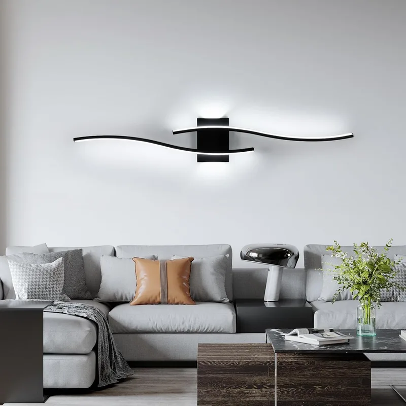 Comely ▫️ Aplique de parede interior LED 27 W, 3000 lm, luz branca fria, 6500 K