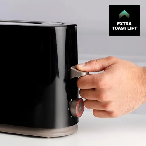 Taurus ▫️ Torradeira Mytoast Nero 1000 W, 7 níveis de torragem, ranhura extralarga 26 x 3,8, sistema de autocentragem, tabuleiro recolhedor de migalhas, elevação extra, enrolador de cabo, pés antiderrapantes 3