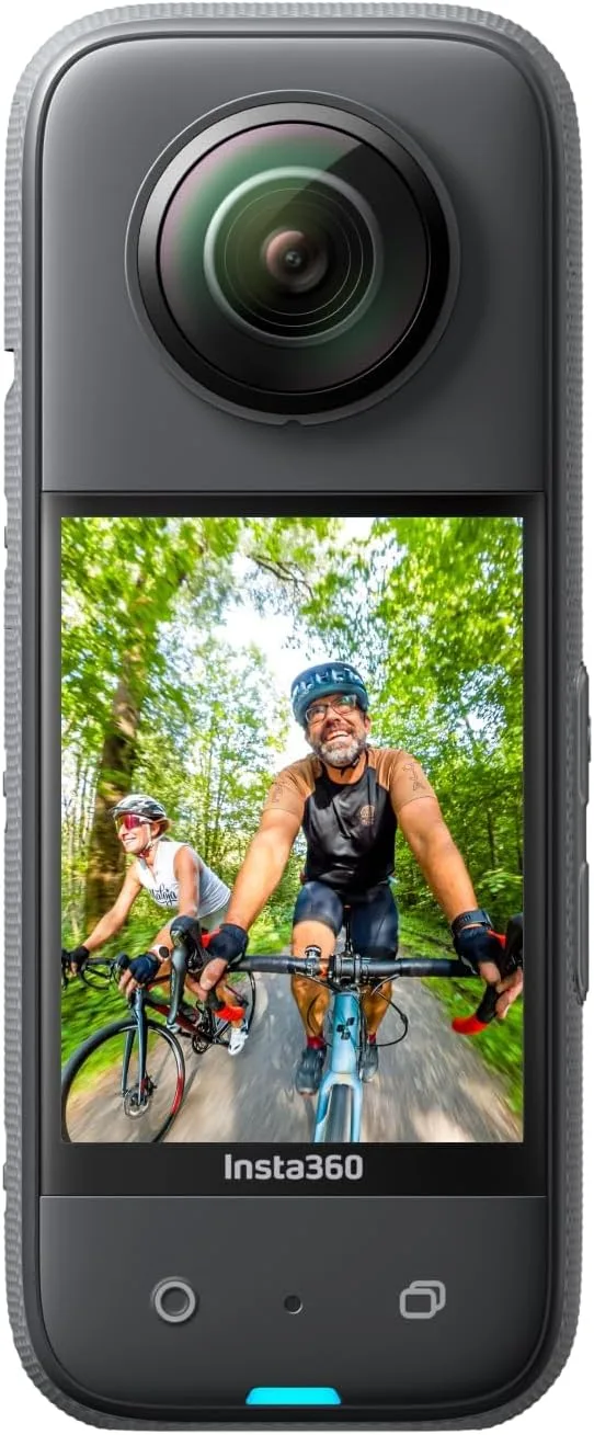 Insta360 ▫️ X3 - Câmera de ação 360° à prova de água com sensores de 1/2" de 48 MP, vídeo Active HDR 360° de 5,7K, foto 360° de 72 MP, lente única 4K, estabilização