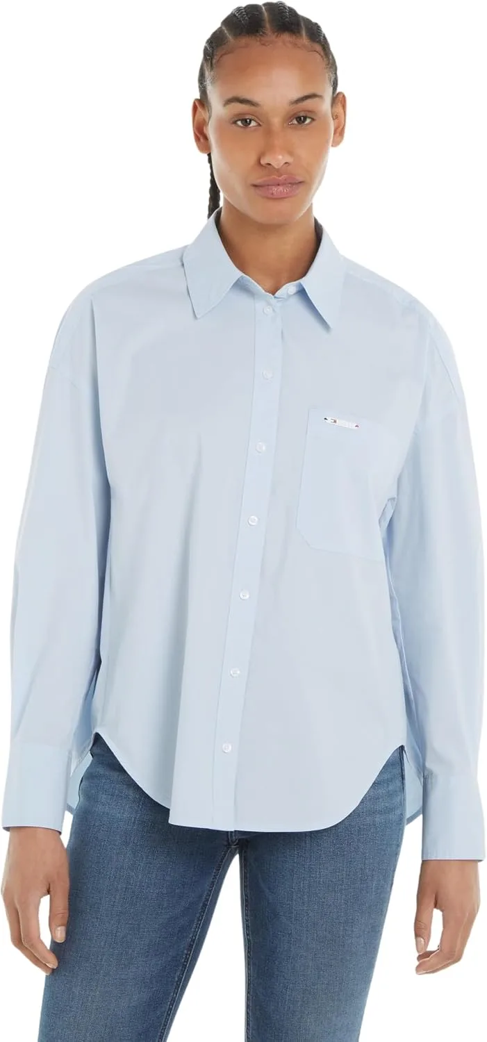 Tommy Jeans ▫️ Tjw Ovs Camisa de Algodão Ext Dw0dw17356 Camisas de tecido para mulher