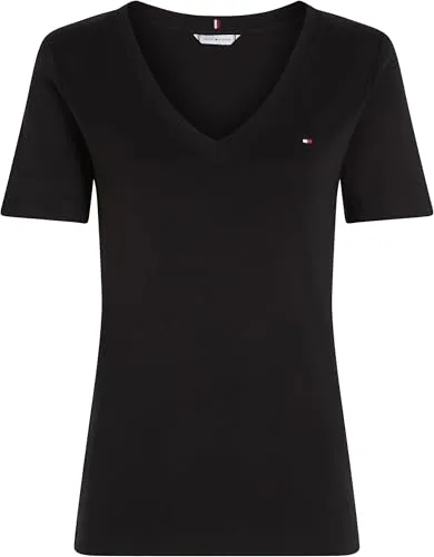 Tommy Hilfiger ▫️ Camiseta de manga curta para mulher New Slim Cody com decote em V 6