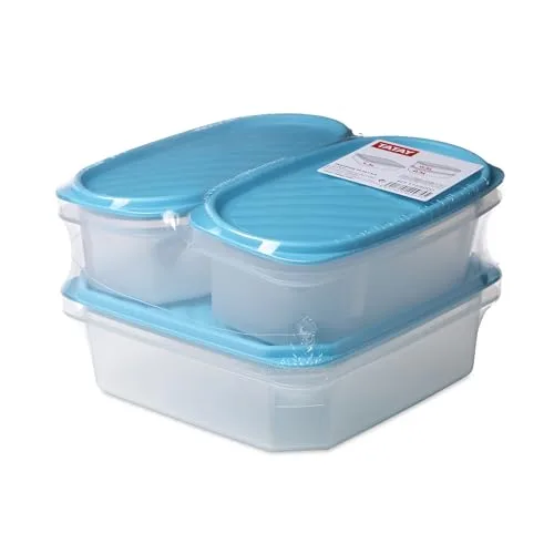 Tatay ▫️ Conjunto de 3 recipientes herméticos Tupper Top Flex: 1 de 1,3 L e 2 de 0,5 L 2