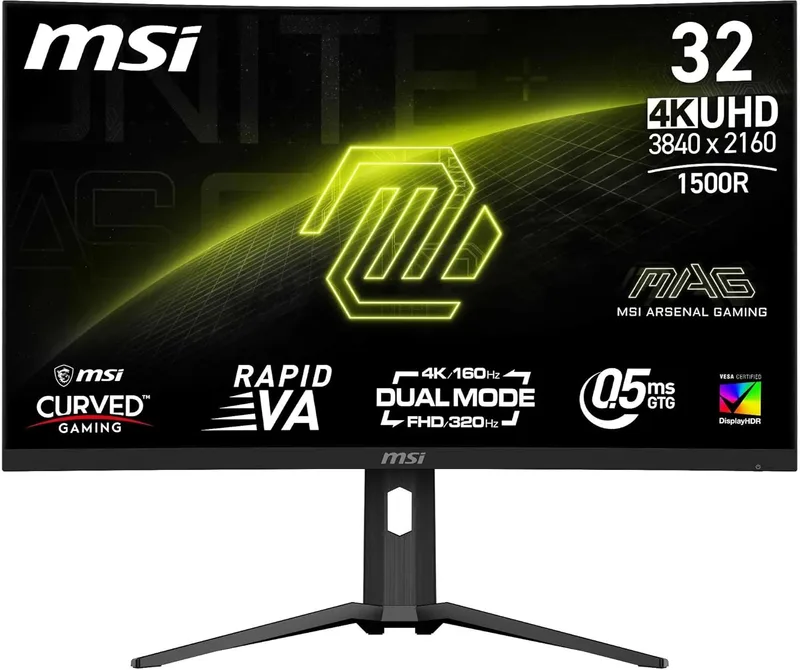MSI ▫️ MAG 321CUPDF 31,5" LED Rapid VA UltraHD 4K 160 Hz 0,5 m HDR 400 Adaptive Sync Curvo