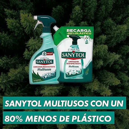 Sanytol ▫️ Eco Recarga de Produto de Limpeza e Desinfetante Multiusos com Aroma a Eucalipto 750 ml 3