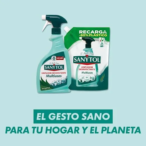 Sanytol ▫️ Eco Recarga de Produto de Limpeza e Desinfetante Multiusos com Aroma a Eucalipto 750 ml 5