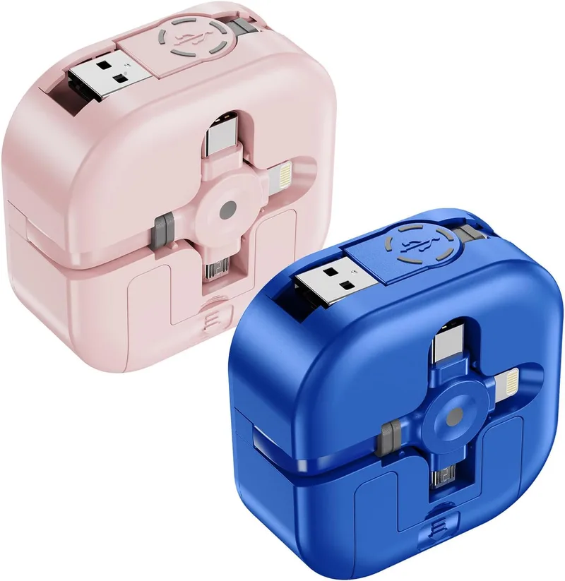 ASICEN ▫️ Cabo retrátil USB-C para cabo multifunções de carregamento rápido [1,2 m] Cabo de carregamento