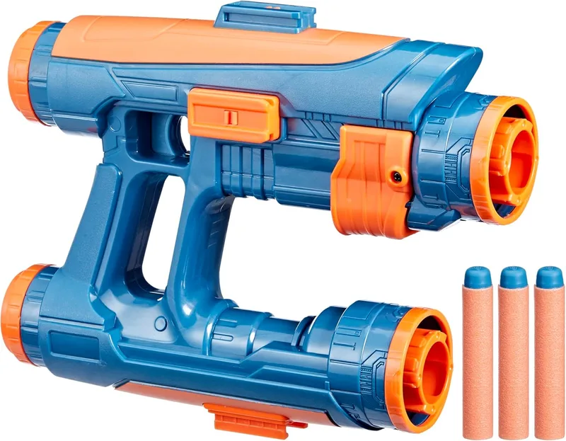 Marvel ▫️ Hasbro Nerf - Quad Blaster do Star-Lord, inspirado no filme «Guardiões da Galáxia Vol. 3» Studios, com 3 dardos Nerf, brinquedos de super-heróis para jogos de interpretação de papéis