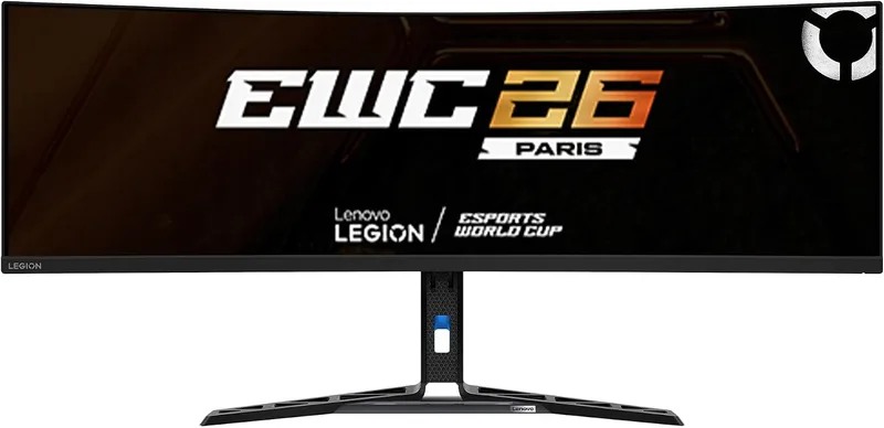 Lenovo ▫️ Legion R45w-30 - Monitor curvo para jogos EyeSafe, 44,5" (VA, 165 Hz, 1 ms MPRT, 32:9, 3000:1, 5120 x 1440 px, HDMI + DP + USB, altifalantes 3 W x 2) Suporte inclinável, giratório e ajustável em altura - Preto