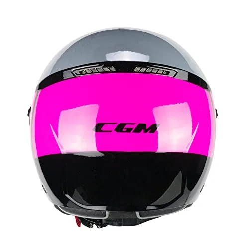 CGM ▫️ Capacete de Face Aberta, 167R FLO Step Cinzento-Fúcsia, Comprido, XL (60 cm) 3