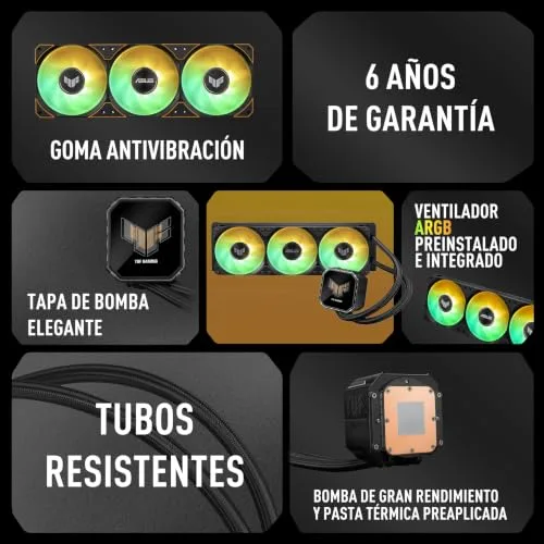 ASUS ▫️ TUF Gaming LC III 360 ARGB - Sistema de refrigeração líquida «tudo-em-um» para CPU com três ventoinhas pré-instaladas e uma bomba eficiente para garantir temperaturas de funcionamento ideais 4
